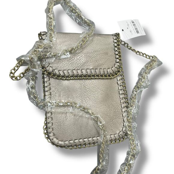 Muse Royale Link Chain Crossbody Bronze Mini Bag Flap Top Snap Vacation Purse - Picture 10 of 14